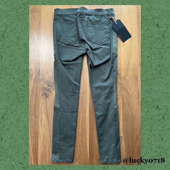 Rag & Bone NWT Halifax Skinny Army Green Military Moto Style Jean Sz 27 - Picture 4 of 7